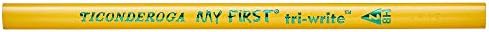 Ticonderoga My First Tri-Write Pencils without Eraser, Primary Size Wood-Cased #2 HB Soft, Yellow (13084) (Pack of 6, 216 Count Total)