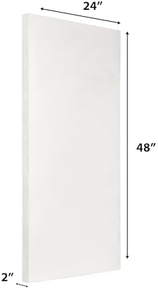 ATS Acoustic Panel 24x48x2 Inches, Square Edge, with Microsuede Fabric (Coconut)