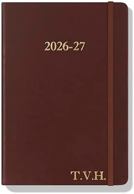 Wykeham's Executive 2026-27 Daily Journal Planner – Customization Available – Mid-Year Academic Diary – July 2026 to June 2027 (Personalized Conker, 8.5"×5.5")