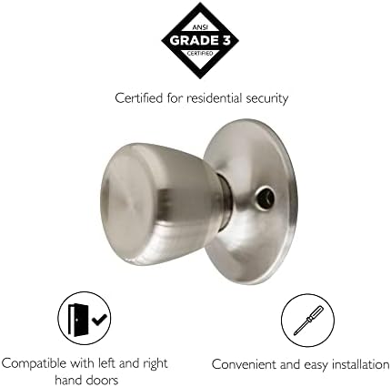 Design House 728386 Terrace Dummy Door Knob Satin Nickel (Pack of 2)