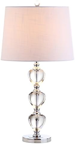 JONATHAN Y Cole 27" Traditional Crystal Bedside Table Lamp, Clear/Chrome