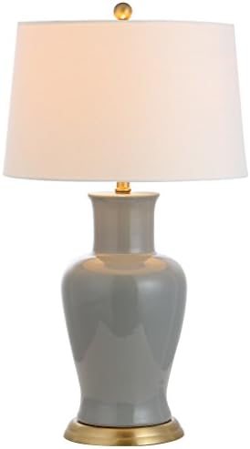 JONATHAN Y Julian Classic Ceramic Urn Metal LED Table Lamp 29", Gray