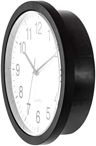Black Wall Mounted Clock with Door for Storage Secret Interior Compartment, Hidden Safe for Storing Valuables