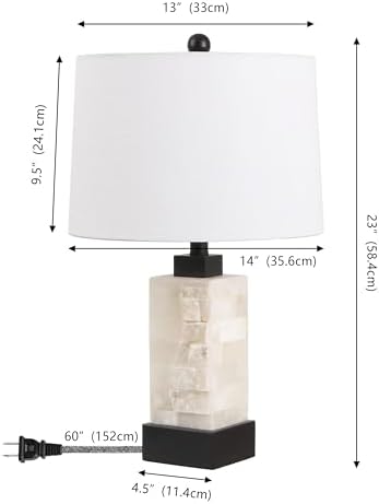 JONATHAN Y Eloise 2-Light Alabaster Table Lamp 23", White/Black