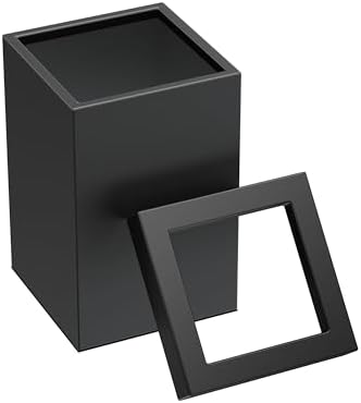 Gatco Small Bathroom Trash Can With Lid, Square 3 Gallon Stainless Steel Wastebasket, Under Sink, Matte Black, For Bathroom, Bedroom, Office (1915)