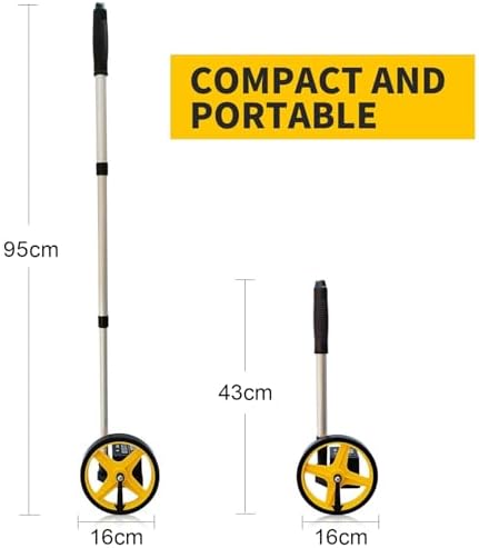 Zozen 6-Inch Measuring Wheel in Meters, Telescopic, One Key to Reset