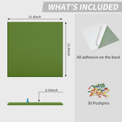 48" x 24" Cork Board Alternative, 8 Pack Felt Bulletin Board Tiles with 30 Adhesive Tabs Wall Push Pin Board for Office Classroom Bedroom Decor