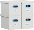 FHSQX 4Pack File Box with Lid, White, 14 x 9.3 x 10.9 in | File Organizer Box, Portable Hanging File Box, Decorative Filing Storage Boxes, For Office & Home File Cabinet