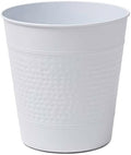 happimess Riley 2 Gal Hammered Steel Bin 10" H, Matte White