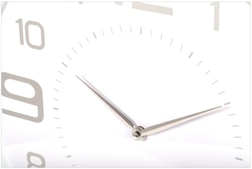 Kiera Grace Wall Clock, 18 Inch, White Modern Classic Quartz Wall Clocks Battery Operated, Silent Non Ticking Home Decor for Living Room, Kitchen, Bathroom