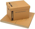 supplyhut 6 - Pack 15x12x10 Small Standard File Storage Moving Box with Lid Letter Handles