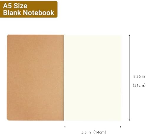 zmybcpack 24 Pack Journal Notebook Blank Sketch Notebooks for Travelers, Students, Office - Diary Notebook Subject Notebooks Planner - A5 Size, 8.26”x5.5”, 60 Blank Pages/30 Sheets