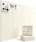 48" x 48" Cork Board Alternative, 16 Pack Felt Bulletin Board Tiles with 30 Adhesive Tabs Wall Push Pin Board for Office Classroom Bedroom Decor