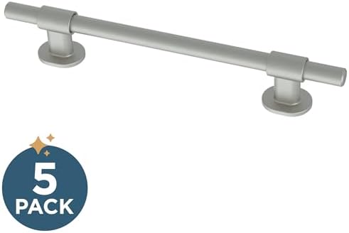 Franklin Brass 5 Pack Matte Brushed Nickel Cabinet Handles Adjustable Drawer Pulls for Kitchen Cabinet Knobs Dressers and Cupboards Fits 1-3/8 to 6-5/16 inch (35–160mm) Hole Center | Adjusta-Pull™