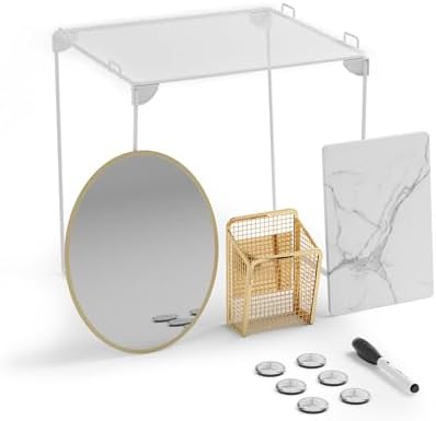 U Brands Magnetic Locker Organizer Kit with Decor, Gold