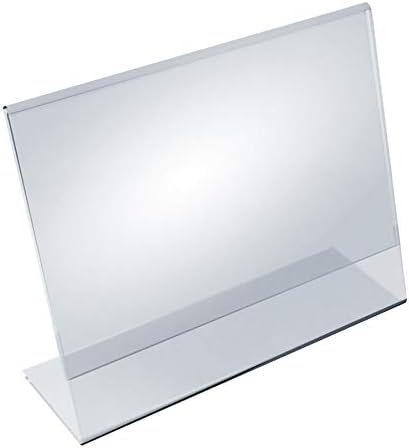 Azar Displays 112713 12" W x 9" H Horizontal L-Shaped Sign Holder (10 Pack)