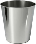 happimess Nolan 2 Gal Smooth Steel Wastebasket, Polished Steel