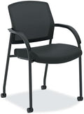HON Lota Guest Chair with Arms and Wheels, Mesh Office Chairs, Black