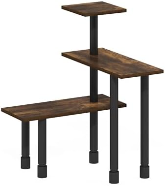 Furinno Turn-N-Tube Kitchen Countertop Organizer, 3-Tier Corner Countertop Organizer Shelf, Corner Shelf, for Kitchen, Pantry, Organizers and Storage, Amber Pine