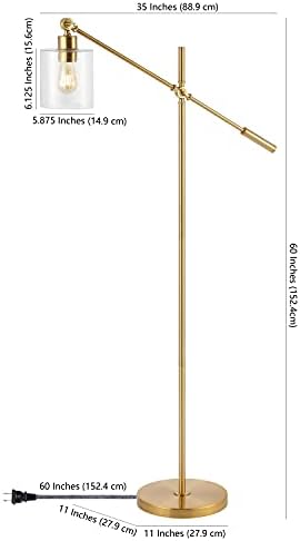 JONATHAN Y Kathryn Floor Lamp 60" Adjustable Head Metal, Brass Gold