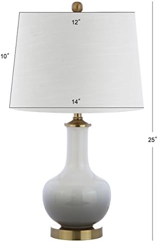 JONATHAN Y Gradient 25" Ceramic Metal LED Table Lamp Bedside, White/Gray