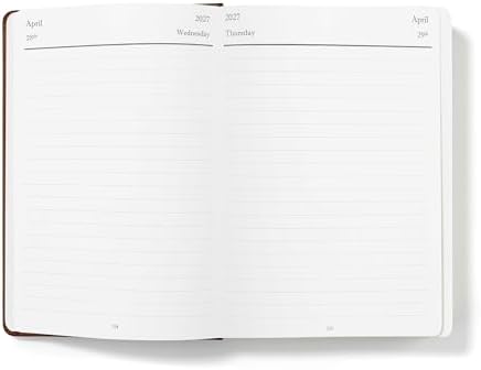 Wykeham's Executive 2026-27 Daily Journal Planner – Customization Available – Mid-Year Academic Diary – July 2026 to June 2027 (Brown, 8.5"×5.5")