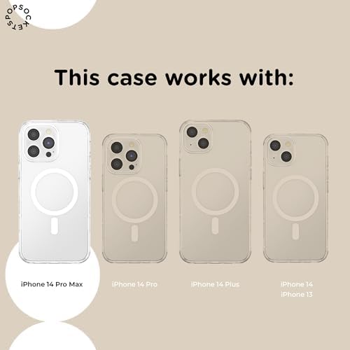 PopSockets iPhone 14 Pro Max Phone Case w/MagSafe- Club Stripe Pink