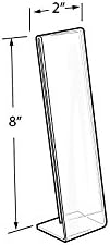 Azar Displays 112768 2" W x 8" H Vertical L-Shaped Sign Holder-10pk