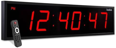 Ivation Oversized Digital Wall Clock with Large LED Display & Timer, 72"