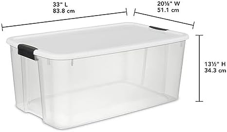 Sterilite 70 Qt Ultra™ Latch Box, Durable Clear Storage Bin w/Lid, 6 Pack