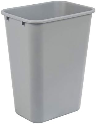 Amazon Basics Lightweight Rectangular Commercial Office Wastebasket, 10 Gallons, Grey