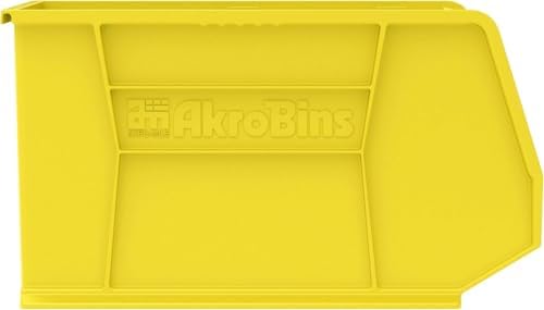 Akro-Mils 30260 AkroBins Plastic Storage Bins, 18"x11"x10", Yellow, 6-Pack