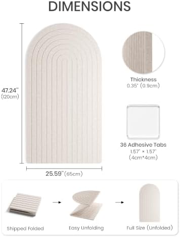 Large Arched Felt Bulletin Board 47.2''×25.5'', Oatmeal