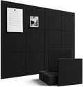 SIOLOC Felt Bulletin Board Tiles, 12 Pack Black Cork Board Alternative for Walls, Large Felt Wall Tiles, 48 x 36 in Oversized Wall Organizer for Home Office Classroom Dorm
