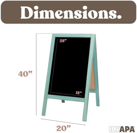 Ilyapa A Frame Chalk Board Easel Sign 40x20 in - Sandwich Signs Outdoor