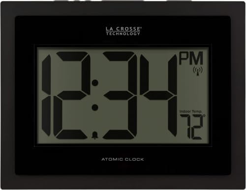 La Crosse Technology 513-54087-INT Atomic Digital Wall Clock with Indoor Temperature (Pack of 5)