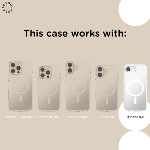 PopSockets iPhone 16/17E Phone Case with MagSafe- Horchata Fossil