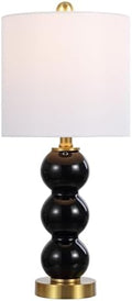 JONATHAN Y February 21" Stacked Sphere Table Lamp, Black/Brass Gold