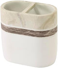 IZOD – Toothbrush Holder, Hand-Painted Resin with Marble Detail, Modern Home Decor – Perfect for Organizing Bathroom Essentials (Tidal)