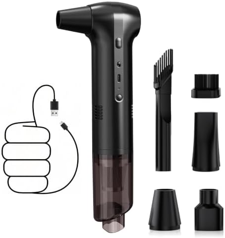 Compressed Air Duster&Vacuum Cleaner, 2-in-1 130000RPM Cordless Air Blower