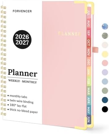Forvencer Academic Planner 2026-2027, Weekly & Monthly Hardcover Planner A5