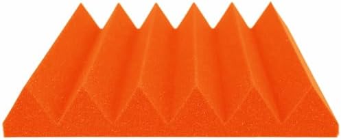Foam Factory Inc 24 Pack Color Acoustic Foam Panel Studio Soundproofing Wedge Wall Tiles 12” X 12” X 2” (Orange)