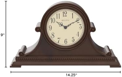 Bulova B1514 Asheville Mantel Clock, Brown Cherry