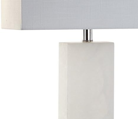 JONATHAN Y Tiggie 27" Alabaster Table Lamp, White Alabaster/Clear