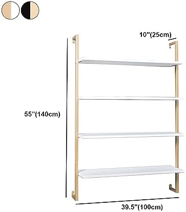 Contemporary Wall Unit Bookcase Metal Frame Pine Wood Shelf Bookshelf Wall-Mounted Bookshelf Wrought Iron Bag Rack Multi-Layer Clothing Store Decoration Black Wood 39.4" L x 9.8" W x 55.1" H