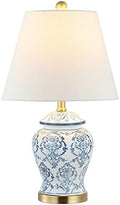 JONATHAN Y Juliana Chinoiserie Ceramic Urn Table Lamp 22.25", Blue/White