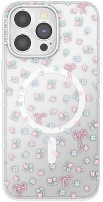 PopSockets iPhone 15 Pro Max Phone Case with MagSafe, Wireless Charging Compatible, Bow - Bows & Blooms