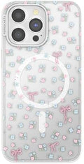 PopSockets iPhone 15 Pro Max Phone Case with MagSafe, Wireless Charging Compatible, Bow - Bows & Blooms