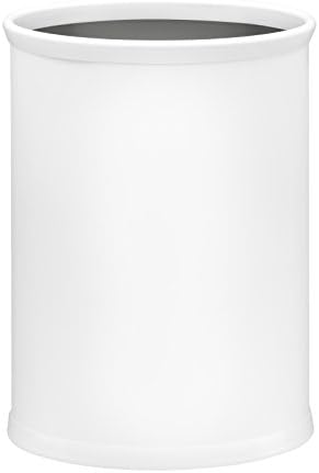 Kraftware Fun Colors Oval Wastebasket, 14”, White