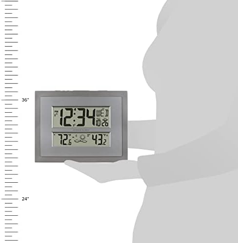 La Crosse Technology 512-85937 Gray Atomic Digital Clock with Temperature